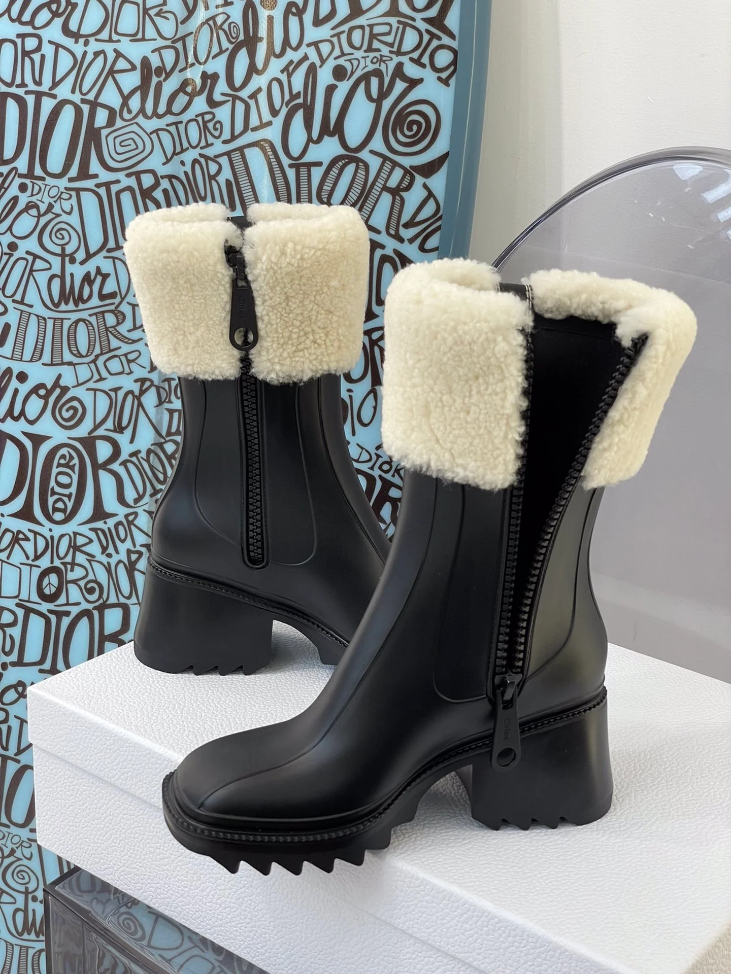 Обувь Chloe - флисовые резиновые сапоги Chloe