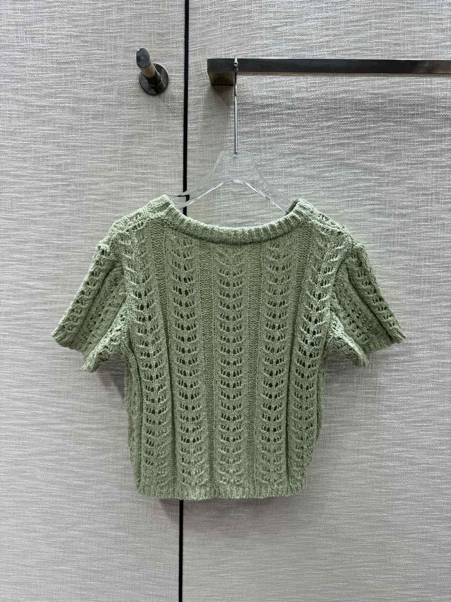 Miu Miu - 2404 - Ажурная вязка, короткие рукава - Зеленый