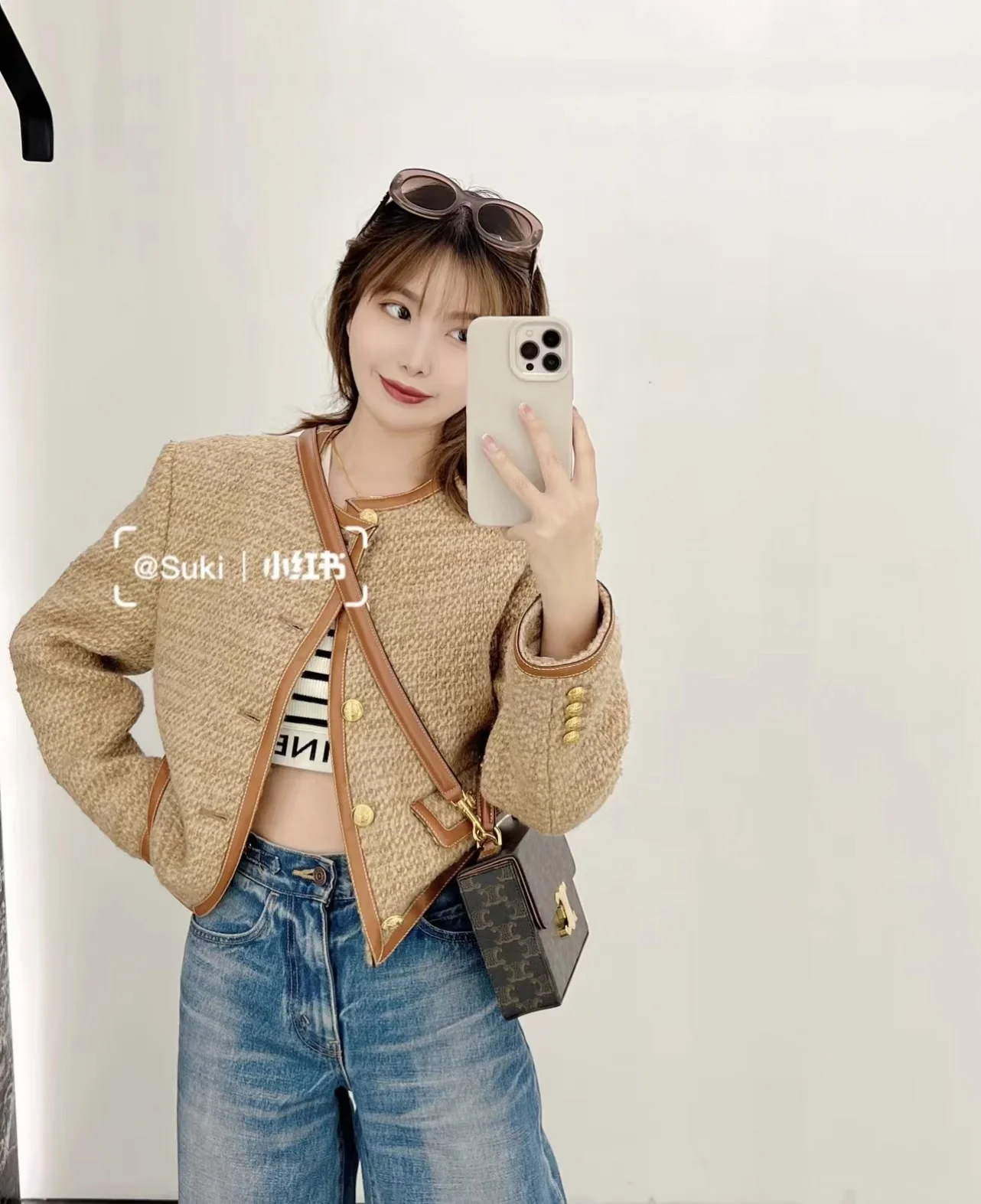 Сумка Celine Box Triomphe - Monogram, коричневая.