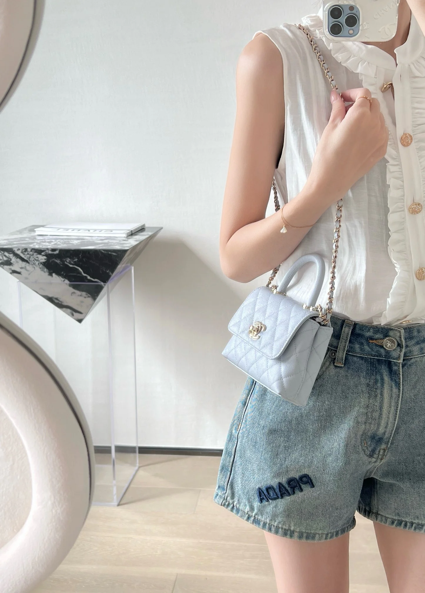 Chanel - ????-?????????-bb Синяя золотая пряжка