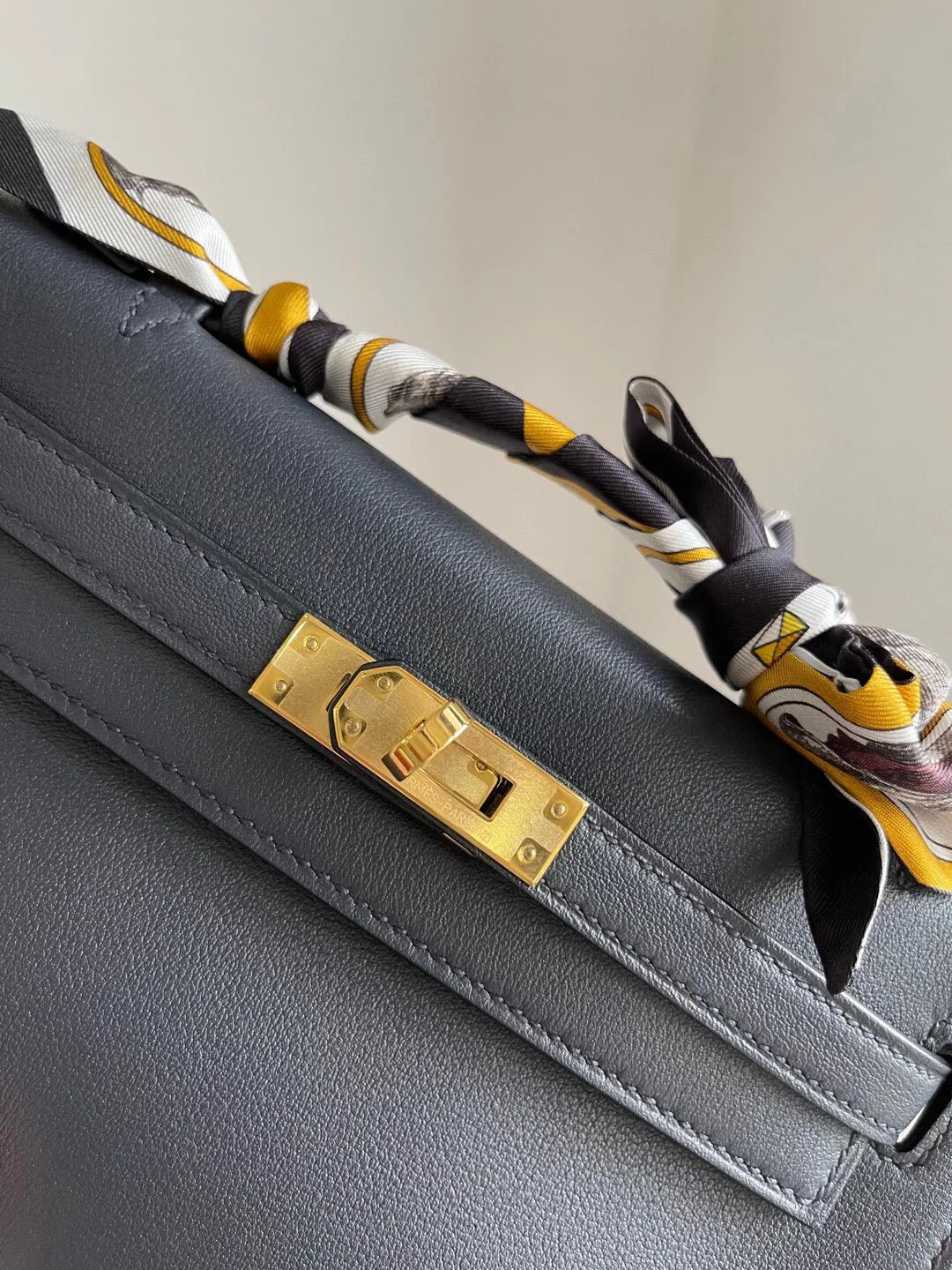 Hermes Mini Kelly 1st Generation Swift Midnight Blue with Gold Buckle