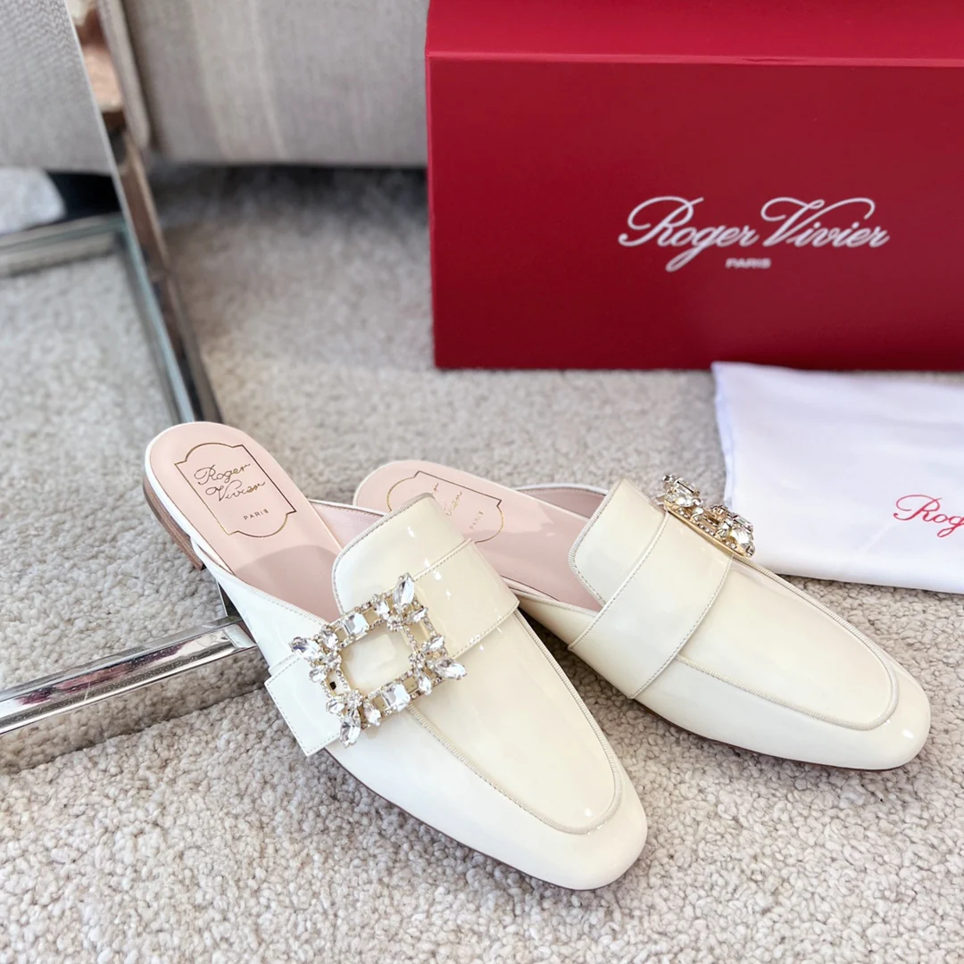 Обувь RV - Лоферы ?Версаль? с ромбовидной пряжкой - белые