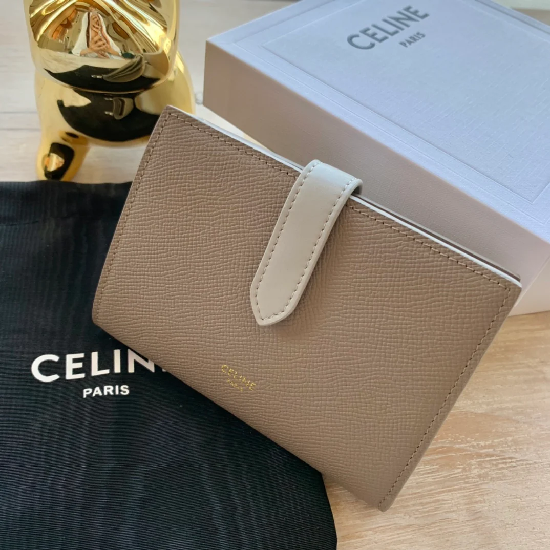 Кошелек Celine Strap из зернистой телячьей кожи - 8