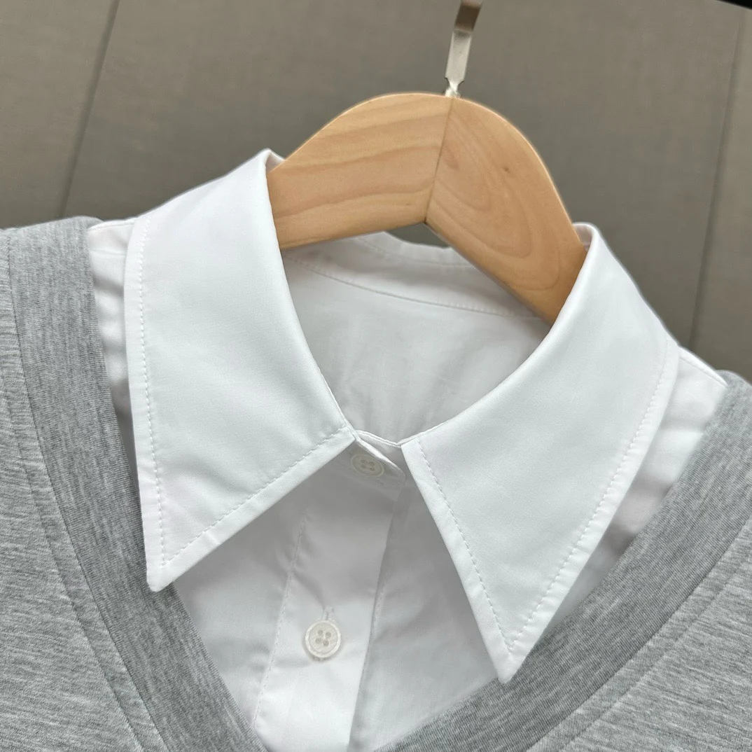 Miu Miu-2404 - Минималистичный повседневный комплект из двух предметов из искусственной кожи, серый