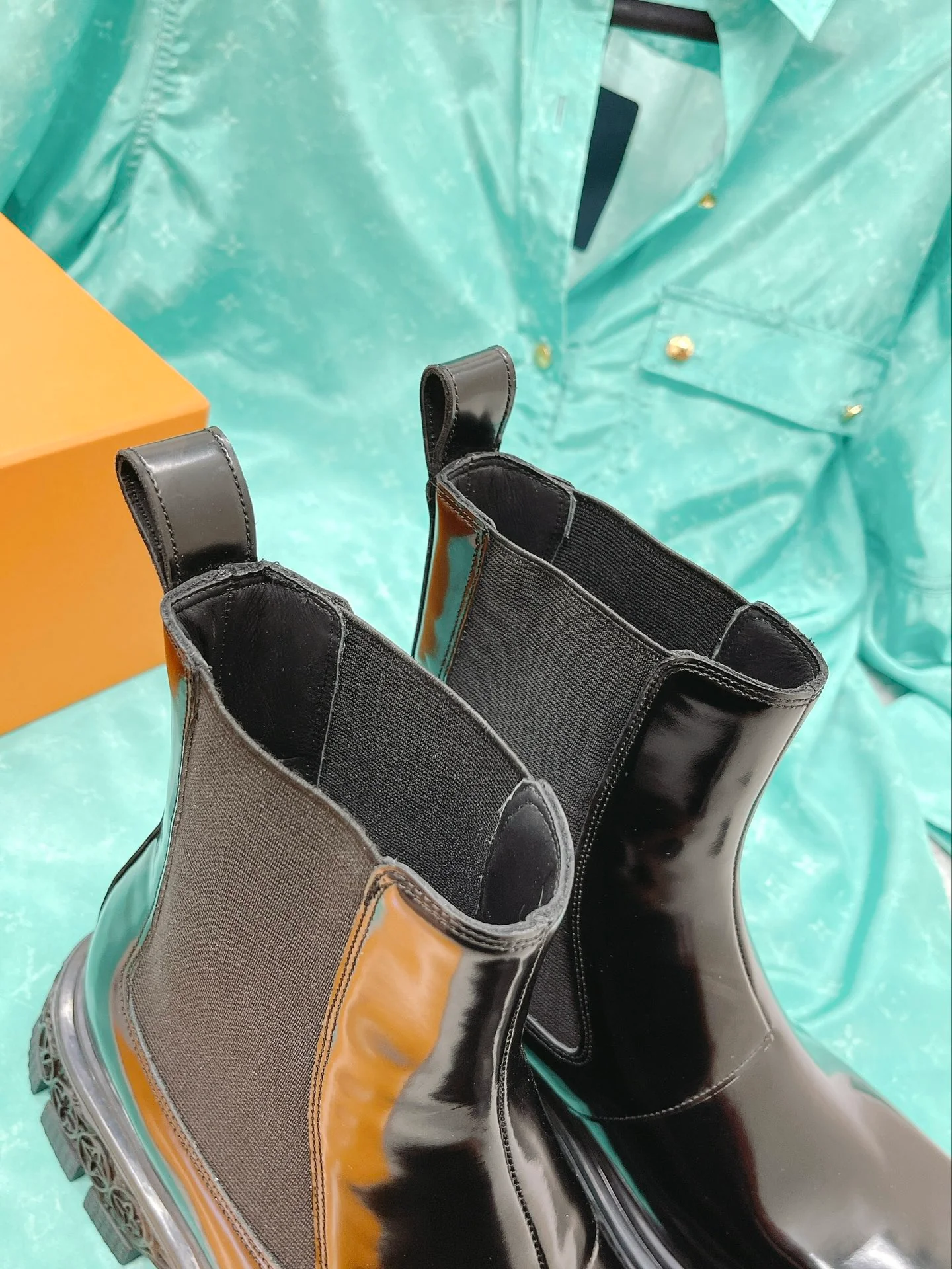 Мужские кожаные ботильоны LV с открытым большим пальцем стопы