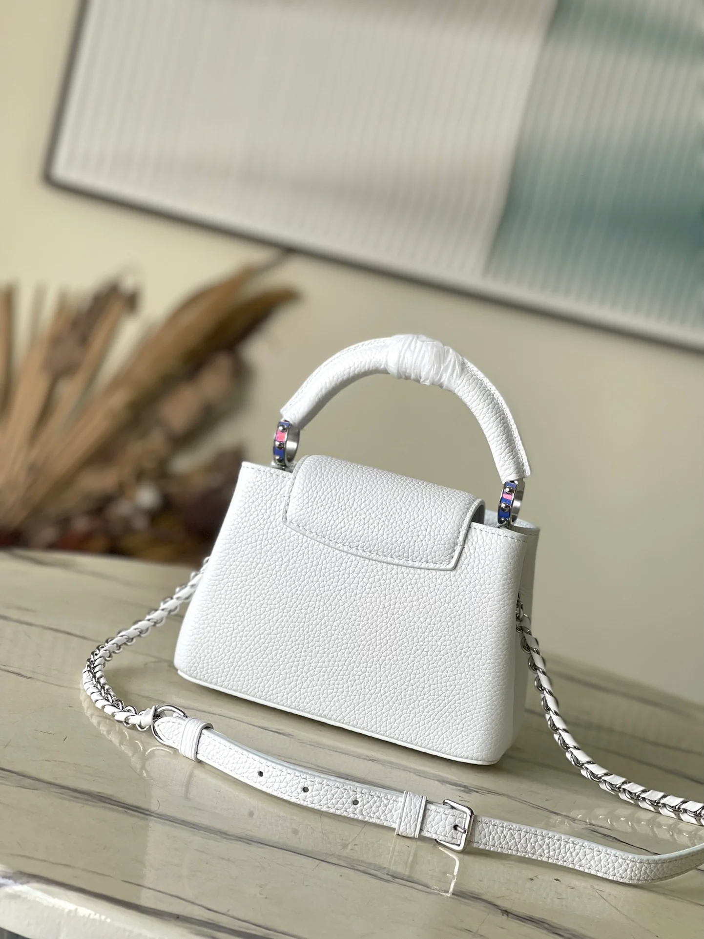 m22054-LV-capucines-mini сумка/сумка через плечо-белая