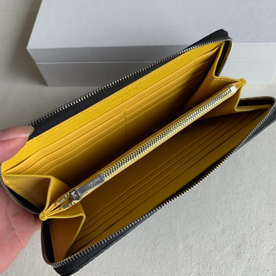 Длинный кошелек Celine на молнии — зернистая кожа — черный