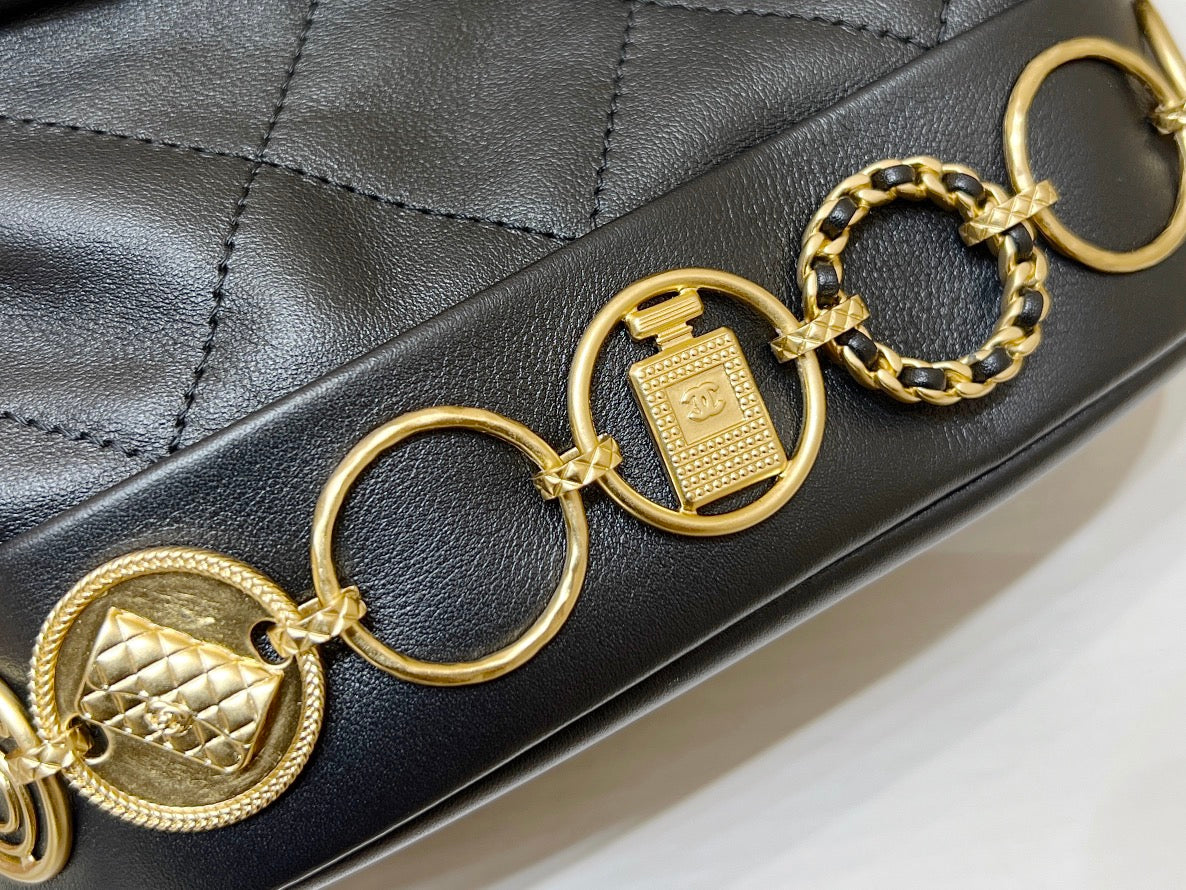 Рюкзак Chanel из коллекции осень/зима 2023 — телячья кожа — черный