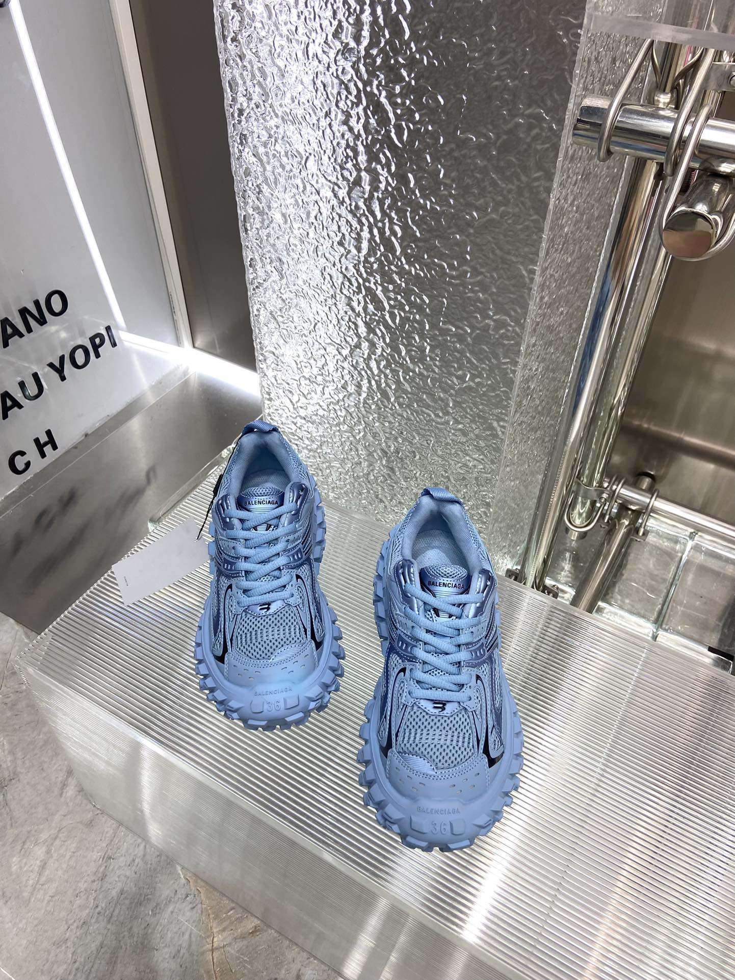 Массивные кроссовки Balenciaga в стиле автомобильных шин - унисекс - синие