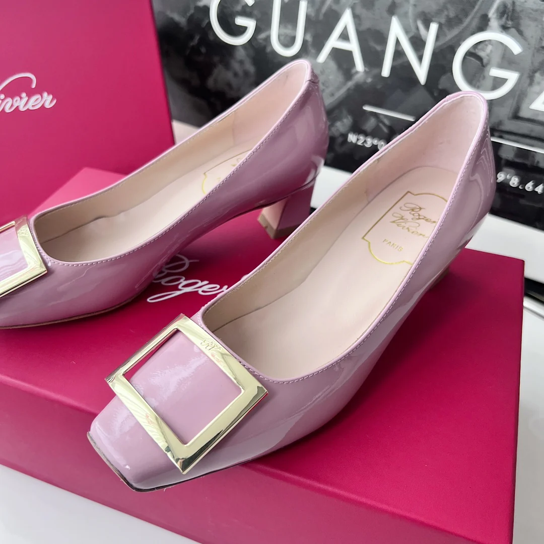 Туфли RV - классические туфли на высоком каблуке - 4-5 см - розовато-фиолетовые