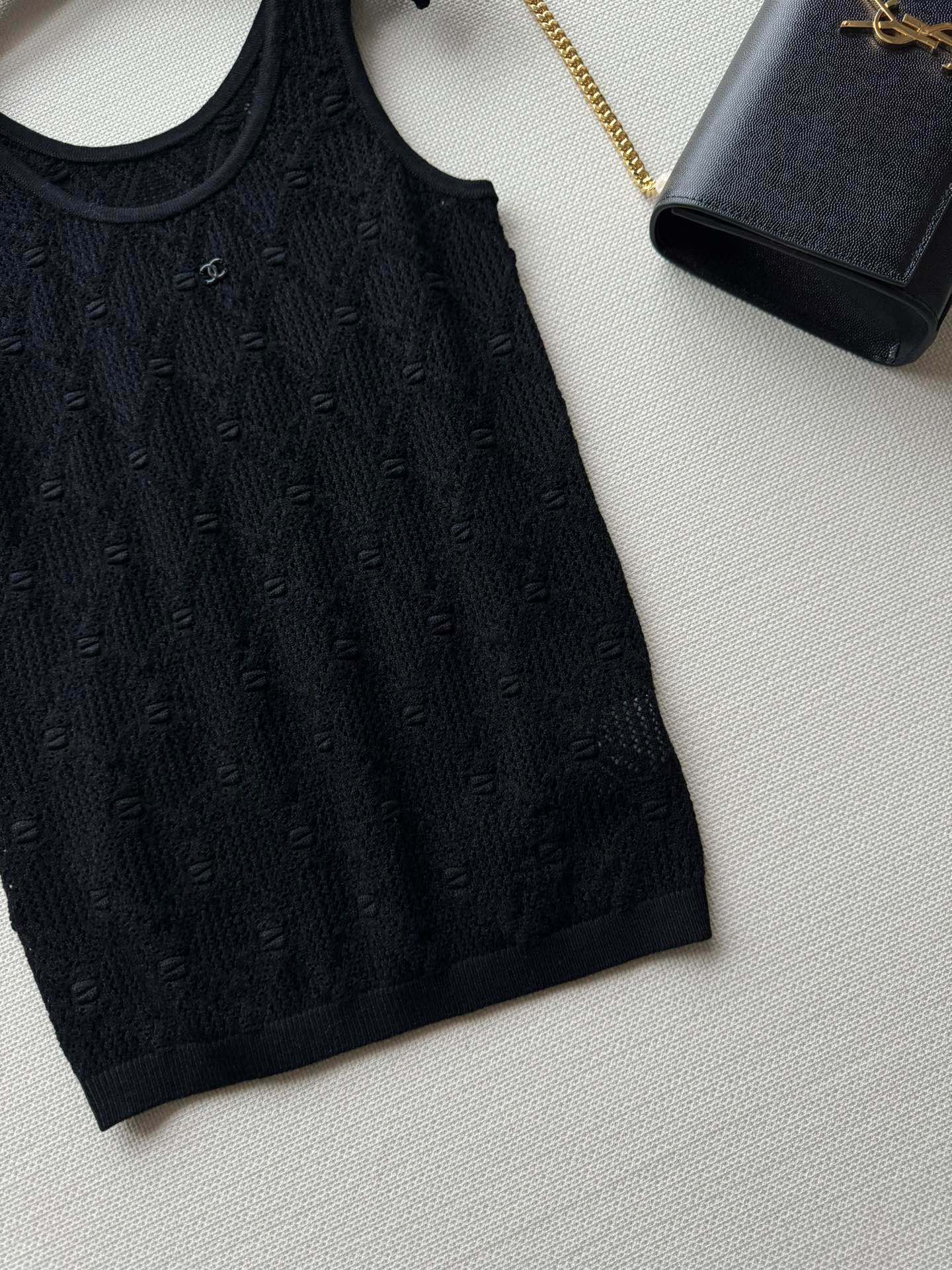 Жилет в стиле Chanel - 2403 - Новый жилет - Черный