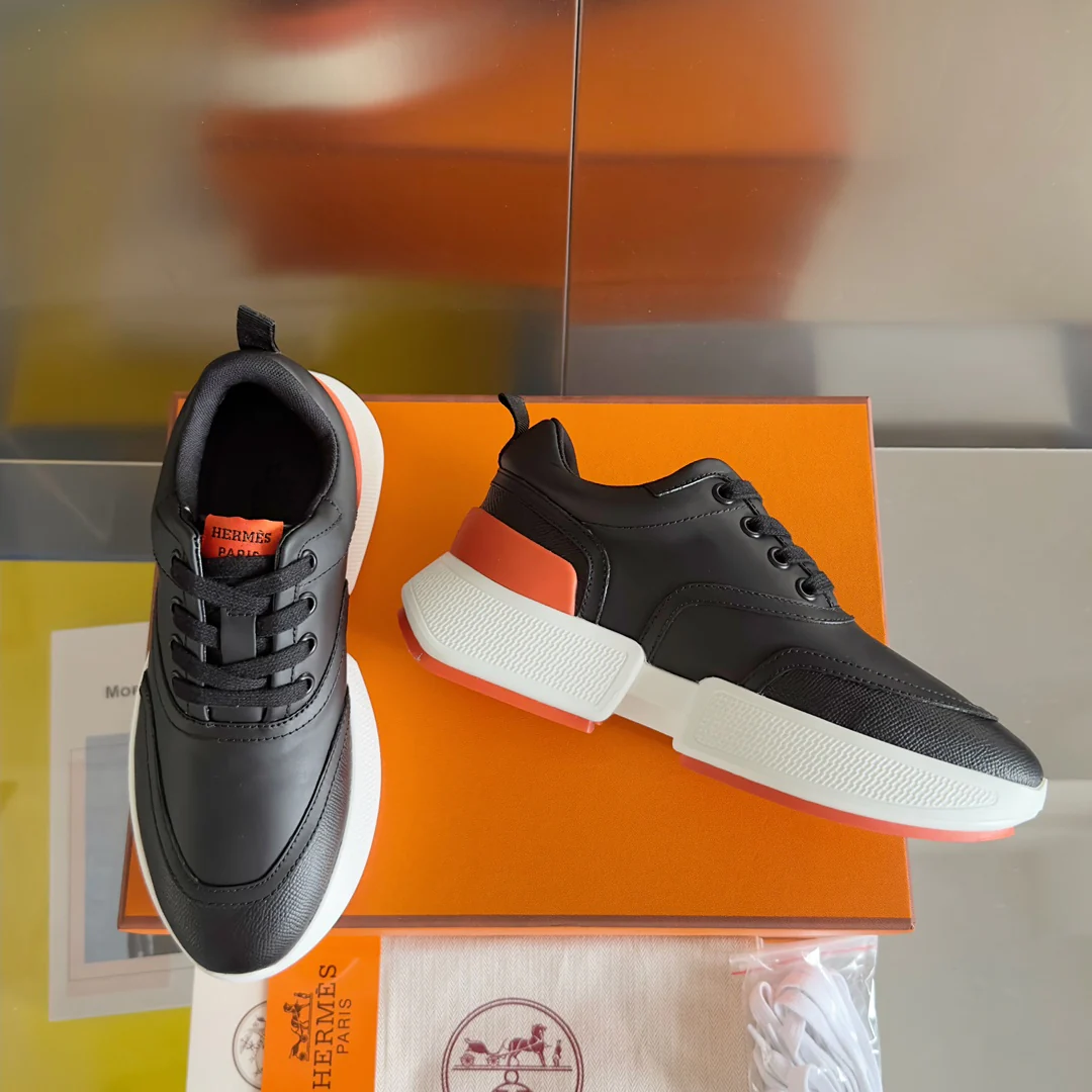 Кроссовки Hermes Giga Series Casual, унисекс, черные, новая модель 2023 года.