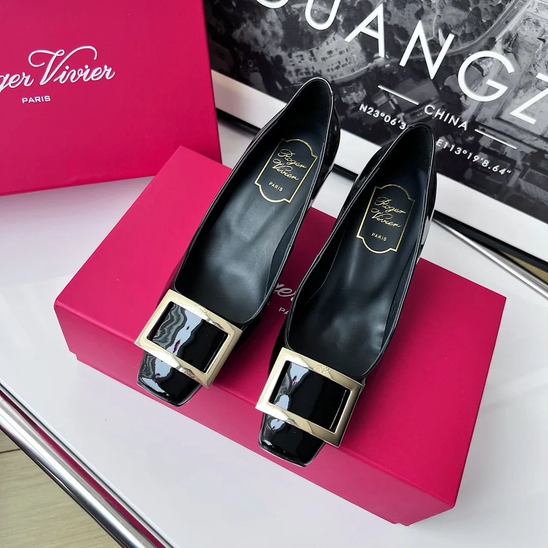 Туфли RV - классические туфли на высоком каблуке - 7-5 см - черные