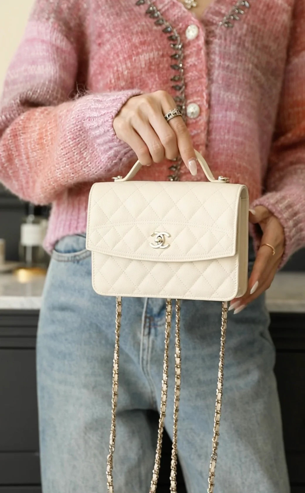 Рюкзак-мессенджер Chanel 25c - кремово-белый