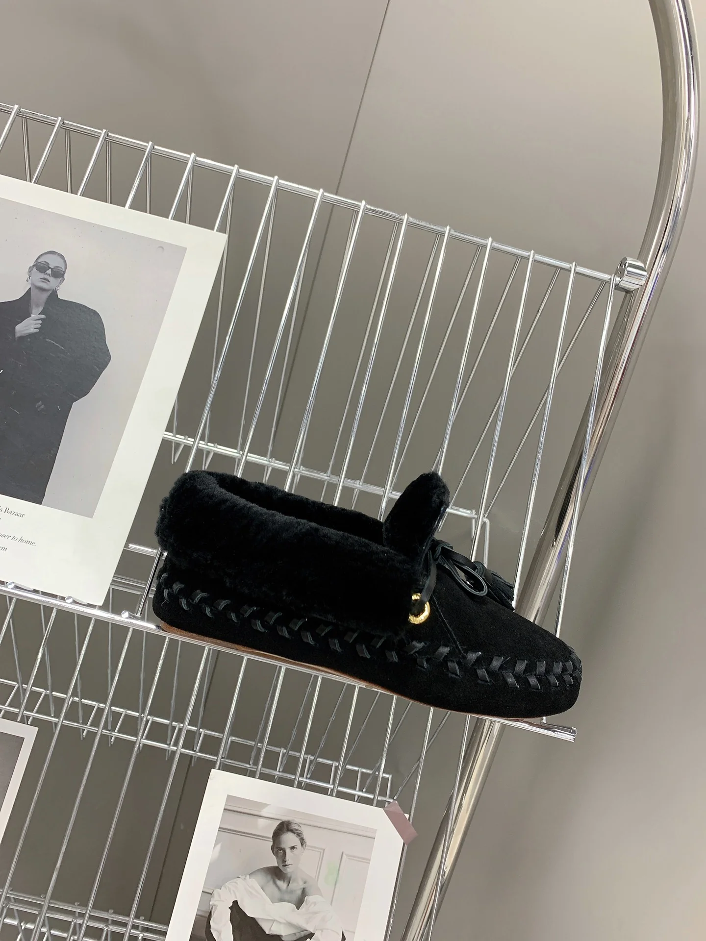 Обувь Celine - Celine - пушистые лоферы - черные