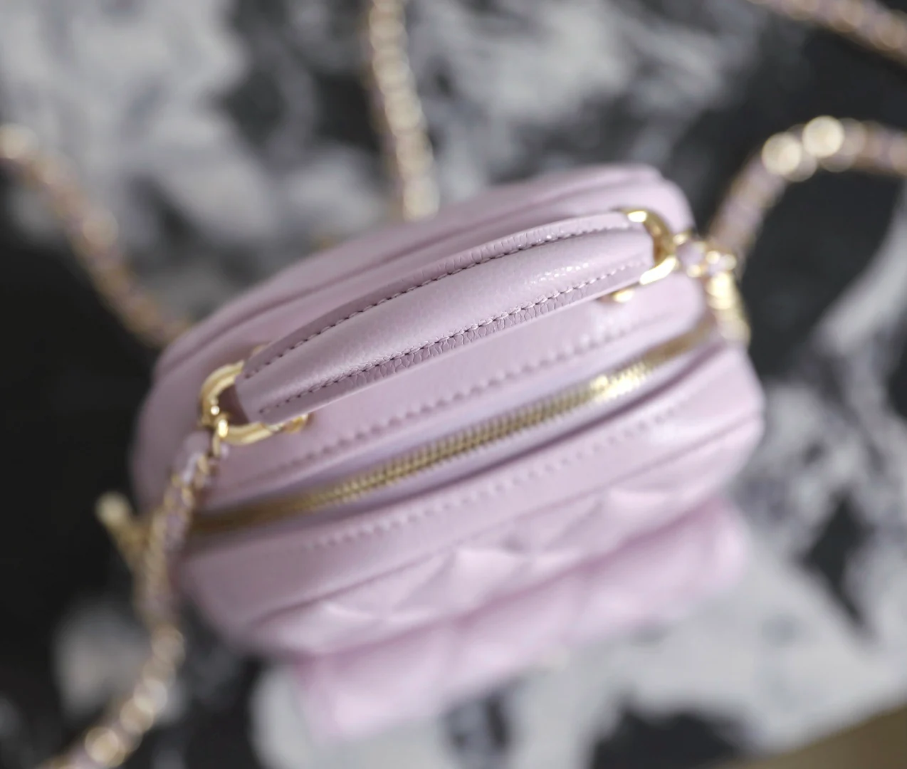 Chanel - Рюкзак с узором ?Сфера? - Розово-фиолетовый - Светло-золотистая пряжка