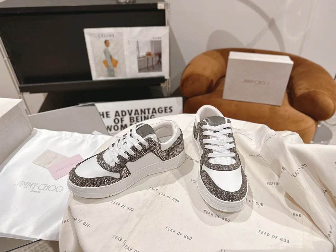 Jimmy - Новинка 2023 года - Повседневная обувь - Белая обувь со стразами