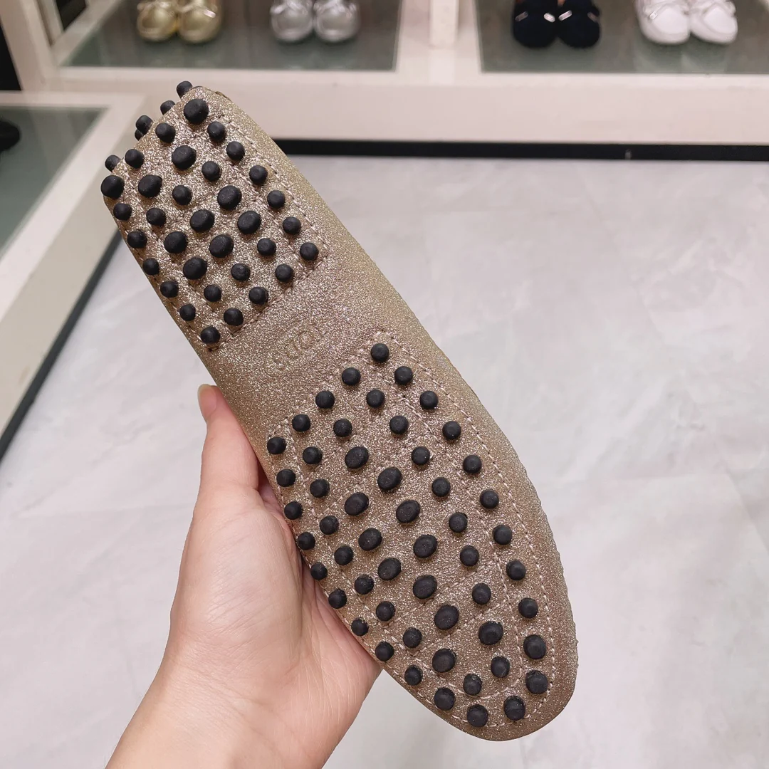Tods - Золотистые блестки - Лоферы - Туфли без шнурков