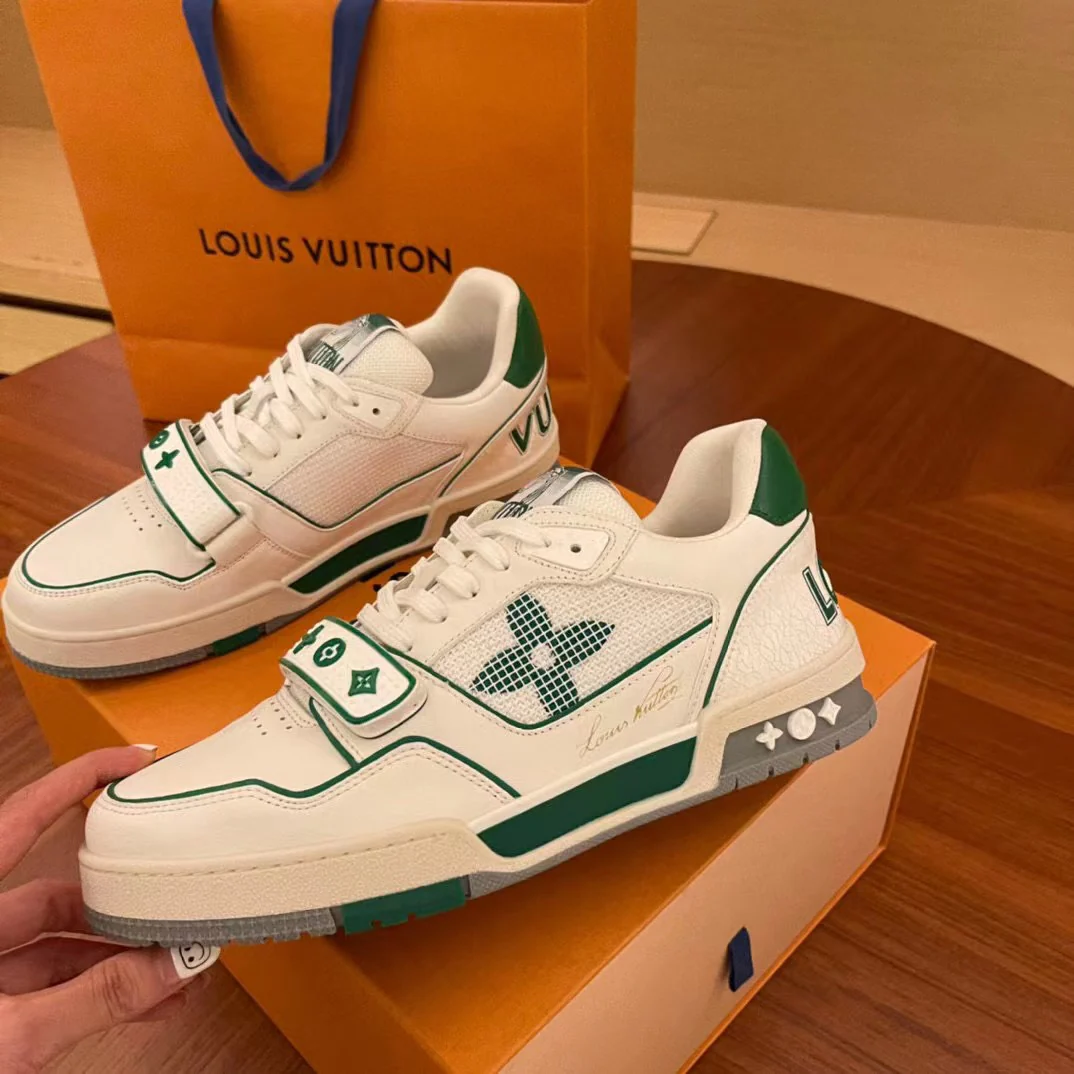 Кроссовки LV Trainer Series - на липучках - унисекс - бело-синие