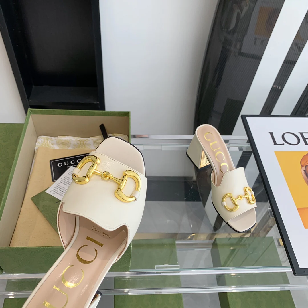 Босоножки Gucci с квадратным носком и низким каблуком - 1