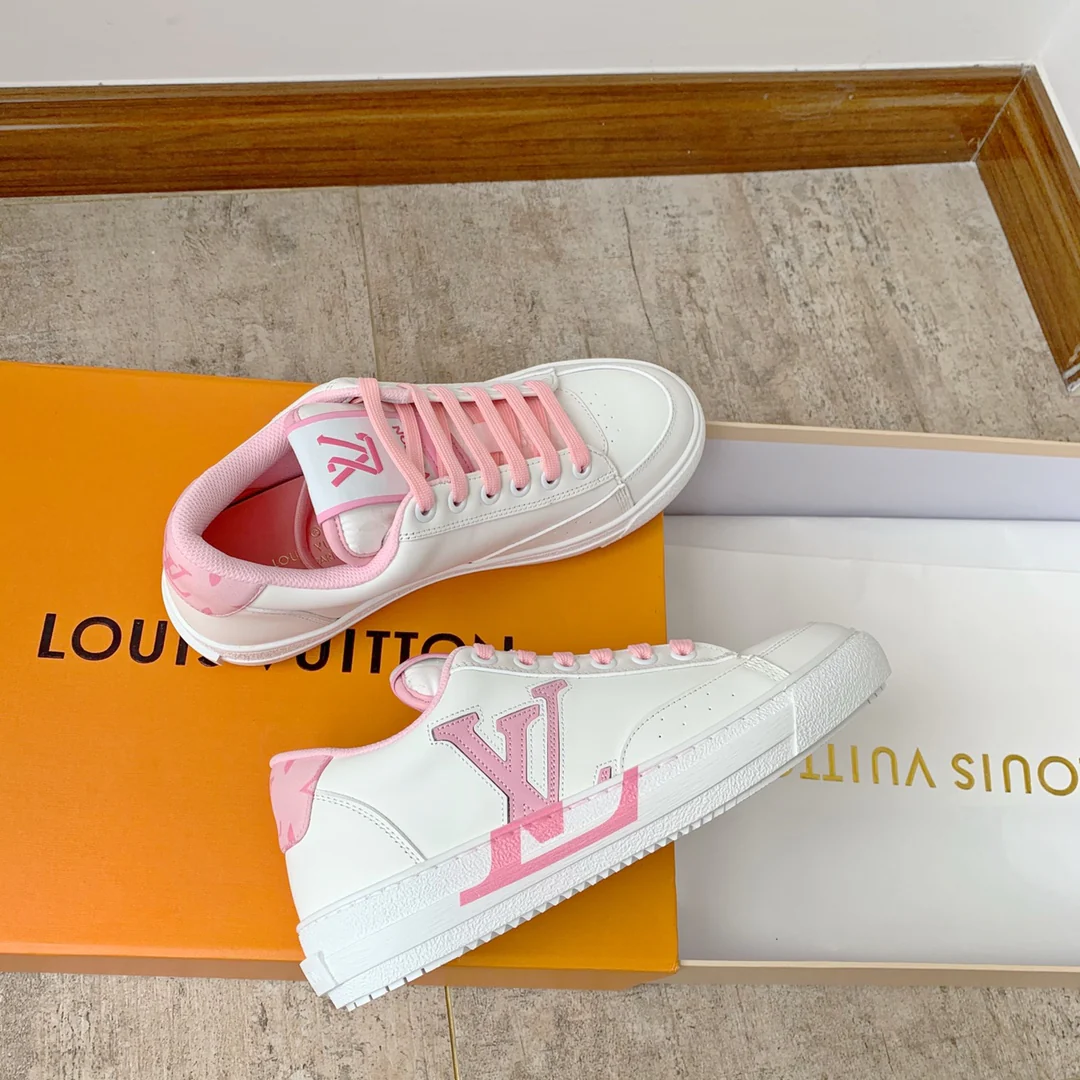 Кроссовки LV 2022 Must-Have - серия Charlie - белые и розовые