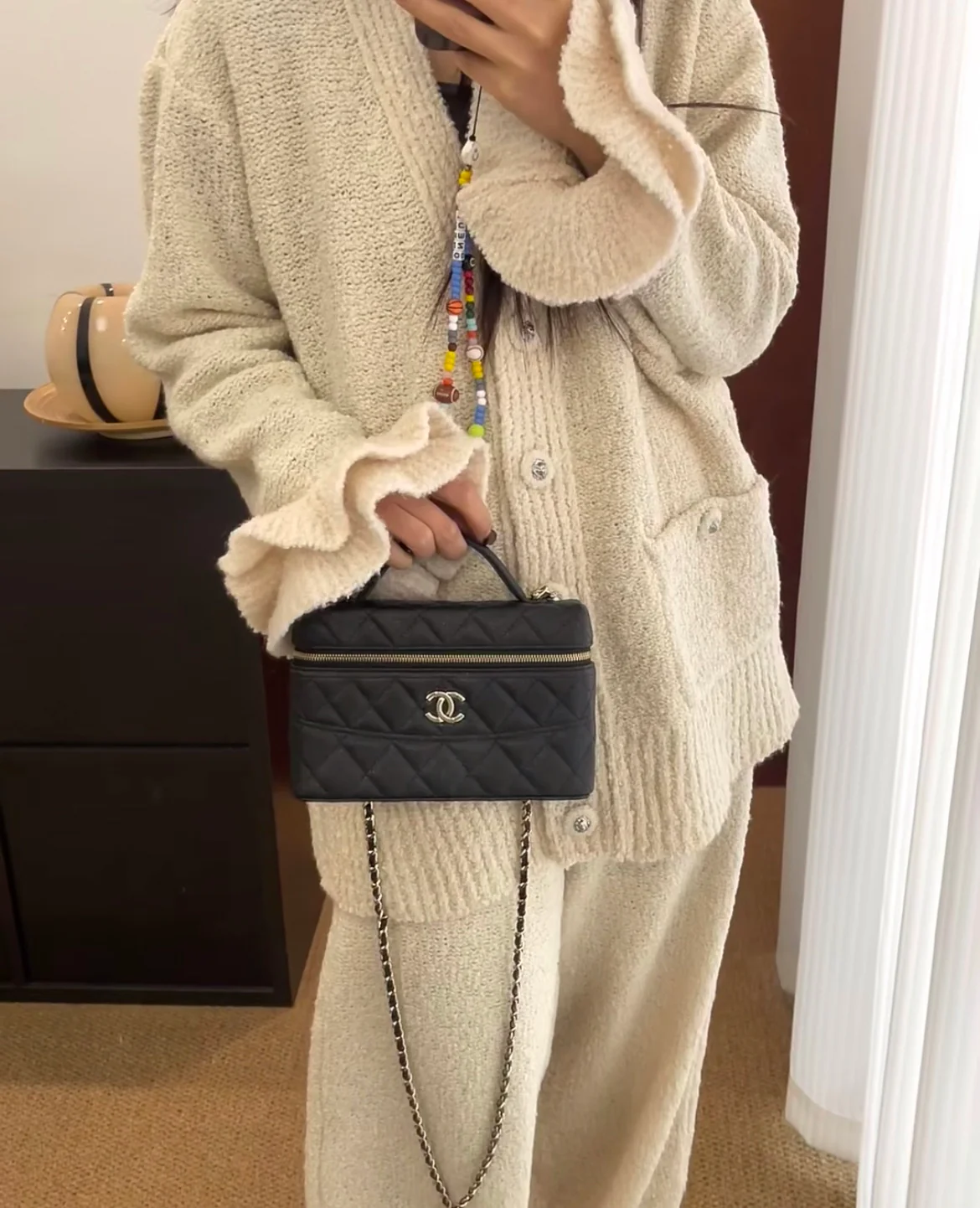 Длинный клатч-коробочка Chanel 25c-LP - черный