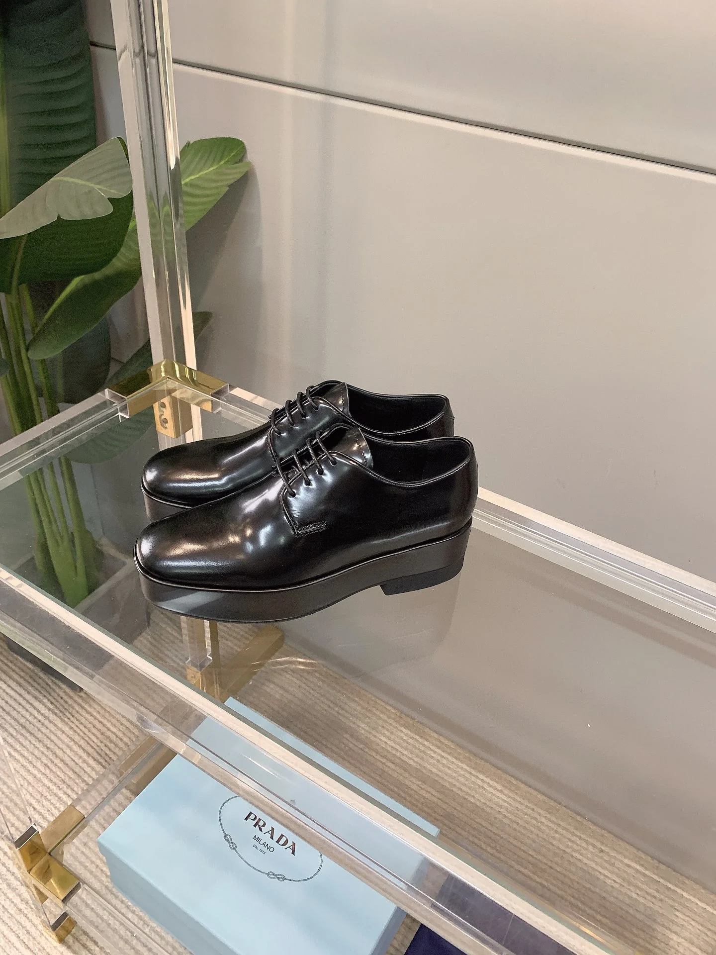 Prada - Кожаные туфли на платформе