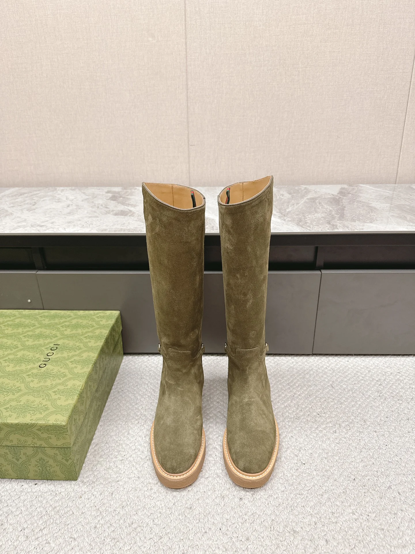 Ботинки для верховой езды Gucci 2024 - темно-зеленые