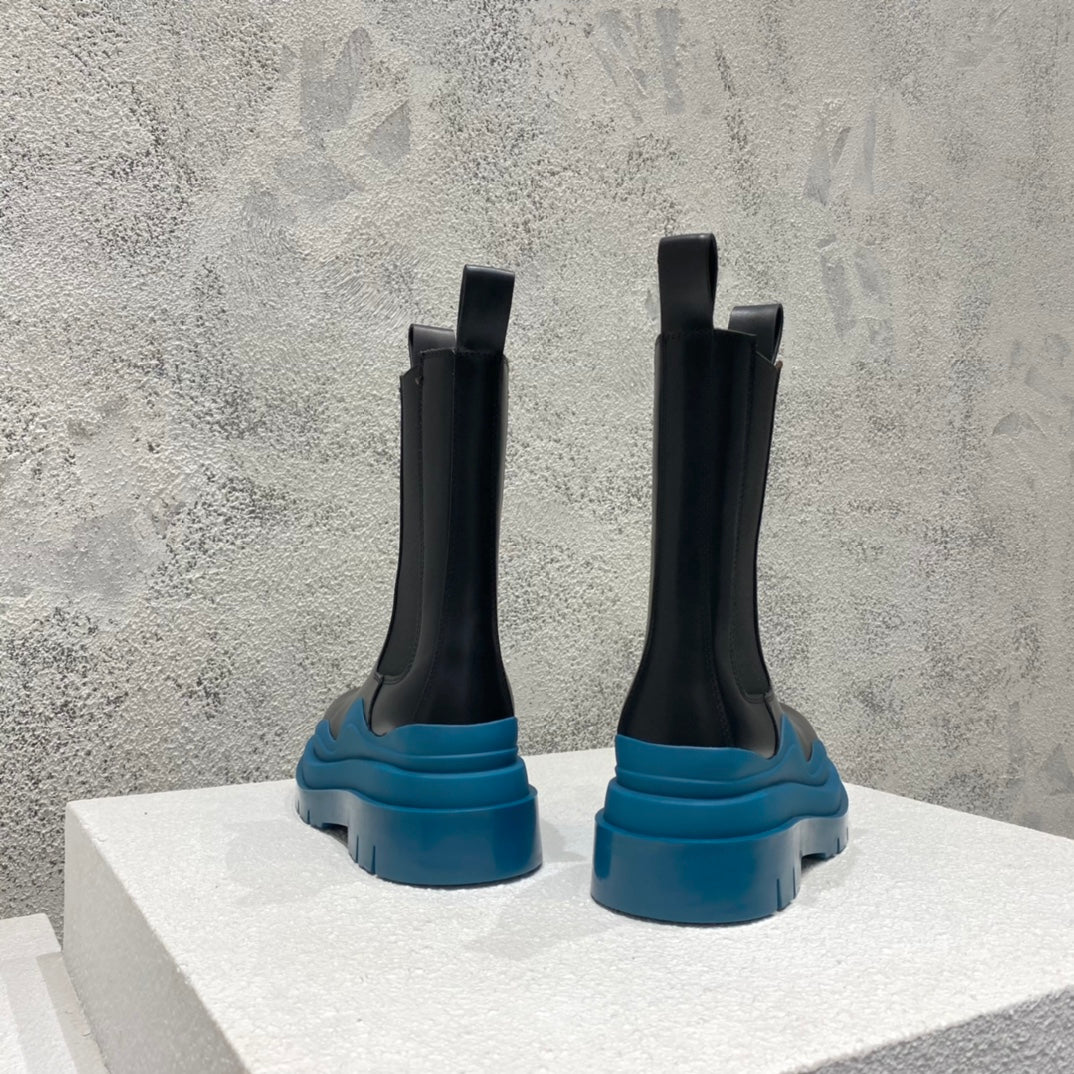 BV-22ss - Британские ретро-сапоги до середины икры - Унисекс - Черно-синяя подошва - 1