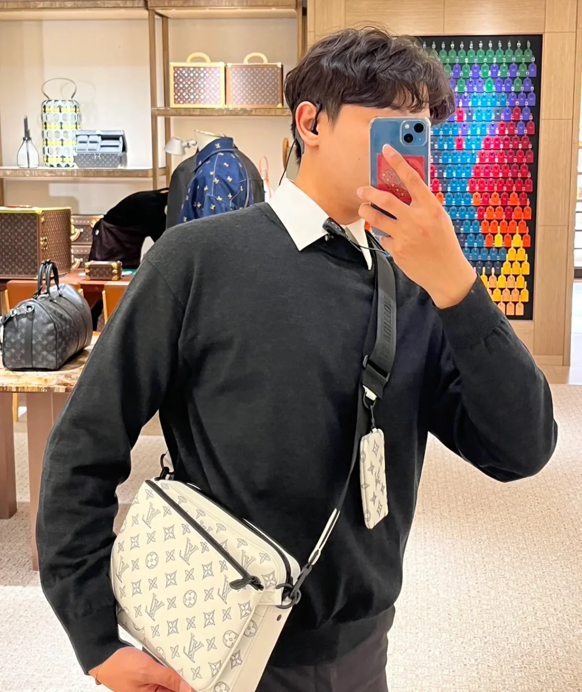 Сумка-мессенджер LV-m24754-trio - белая