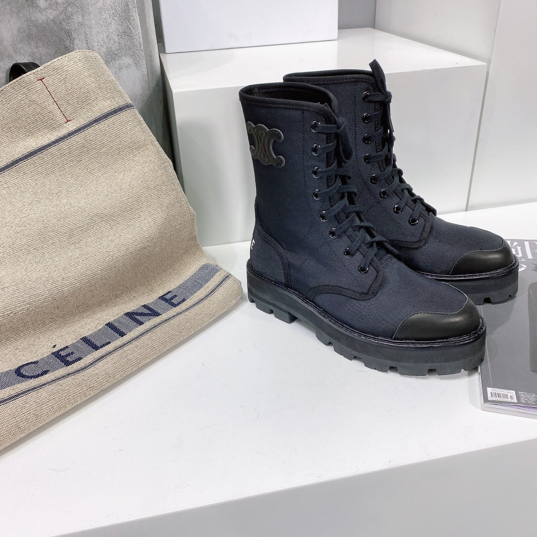 Обувь Celine - Celine - Высокие ботинки на платформе - Ботинки Dr. Martens из парусины