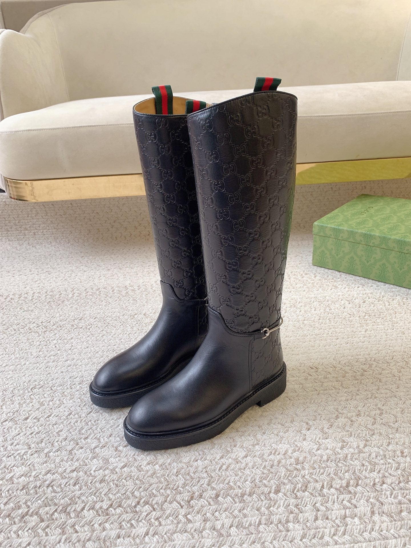 Сапоги Gucci 2024 Horse Stud Boots - черные