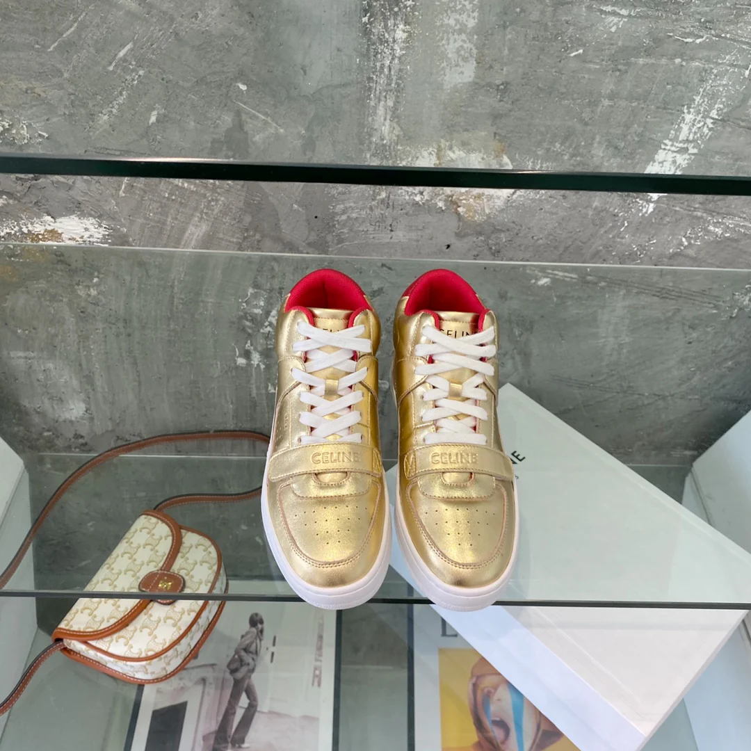 Спортивные высокие кроссовки Celine - унисекс - золотистые