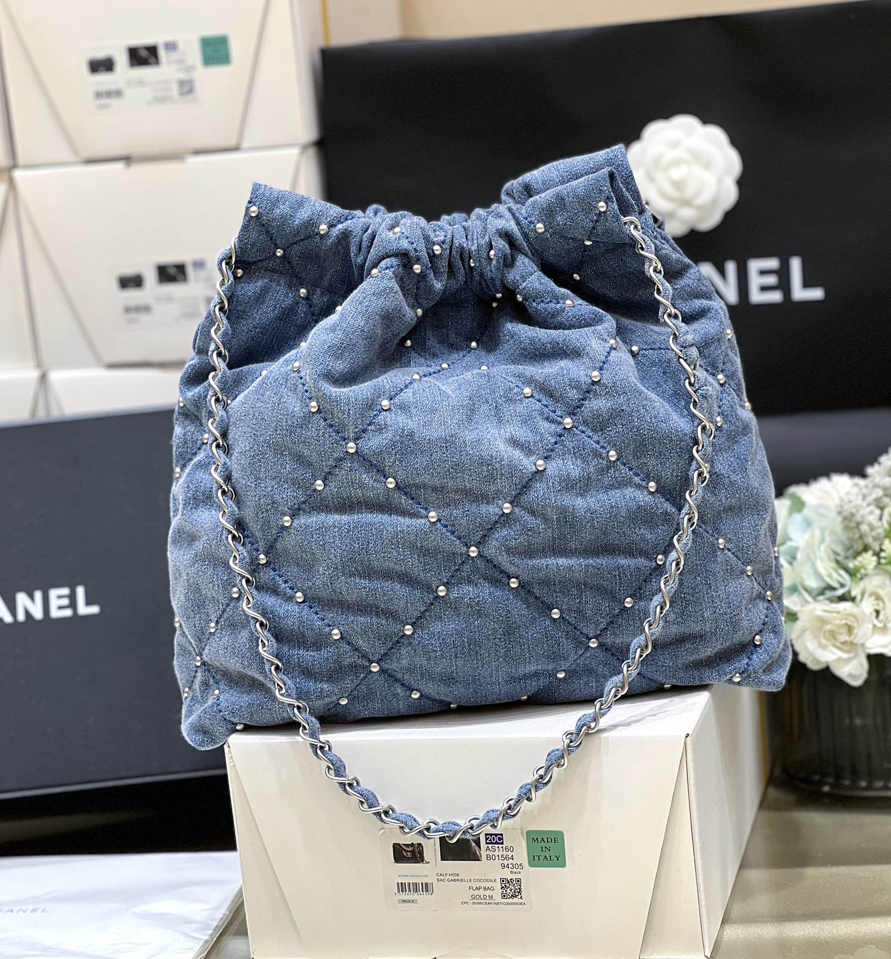 Сумка Chanel 24s 22 Series Rivet Denim Bag - Маленькая