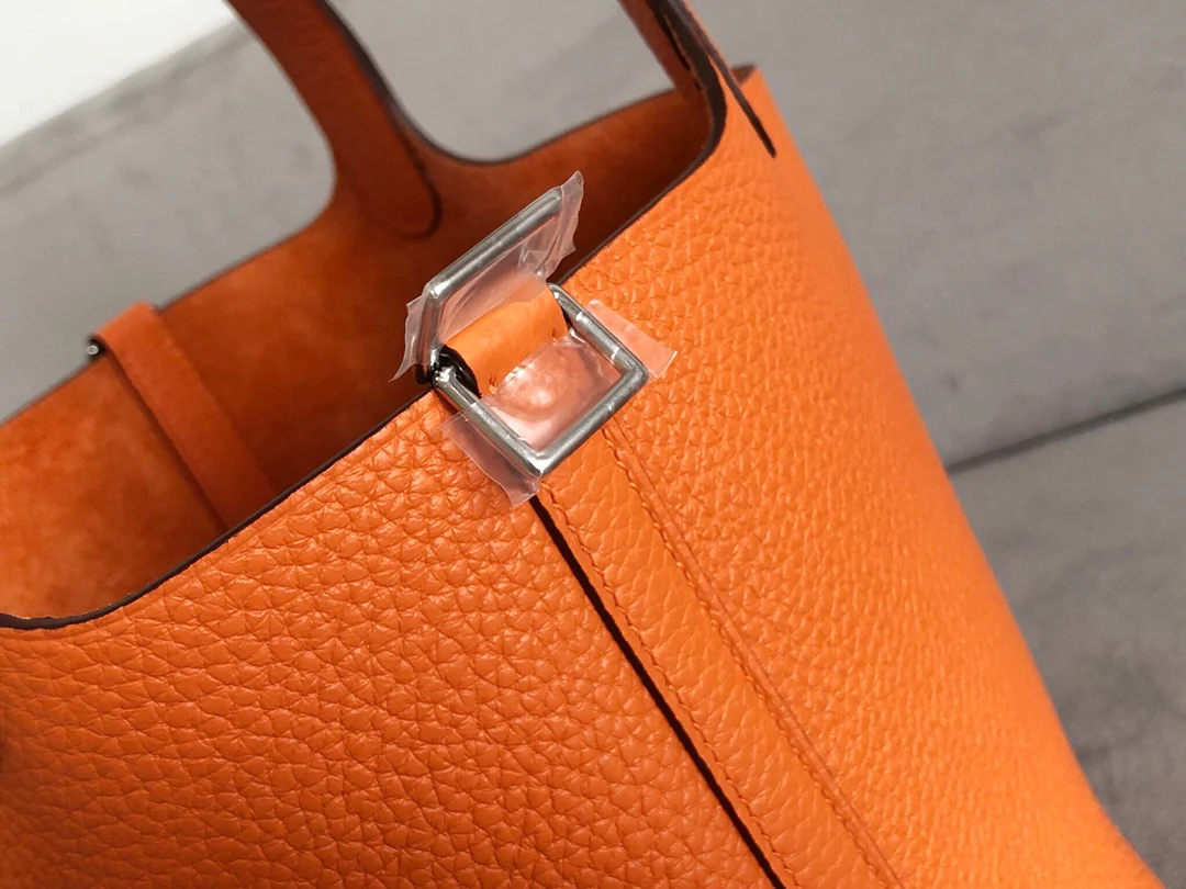 Hermes Picotin 18tc Оранжевая серебряная пряжка