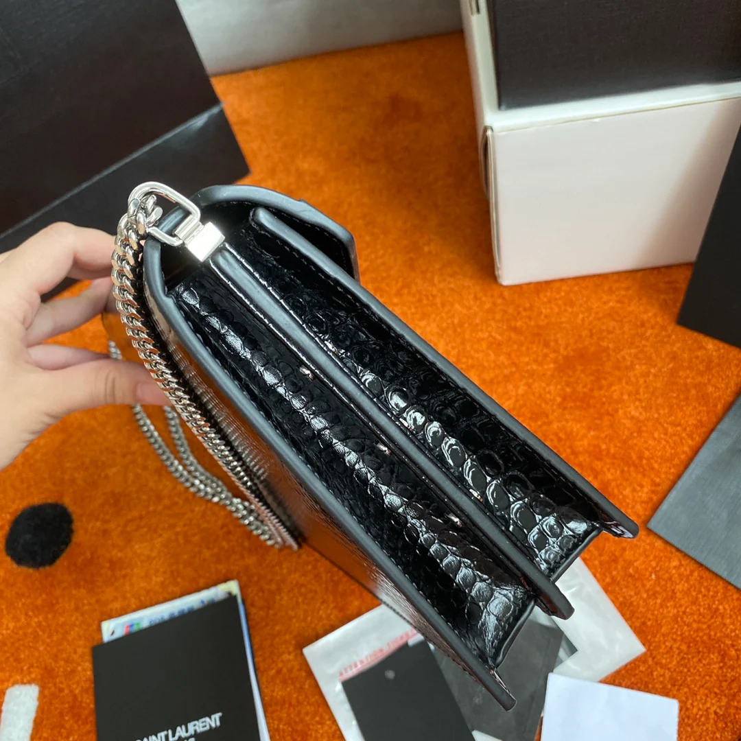 Сумка-конверт YSL Cassandra с крокодиловым принтом - 5 шт.