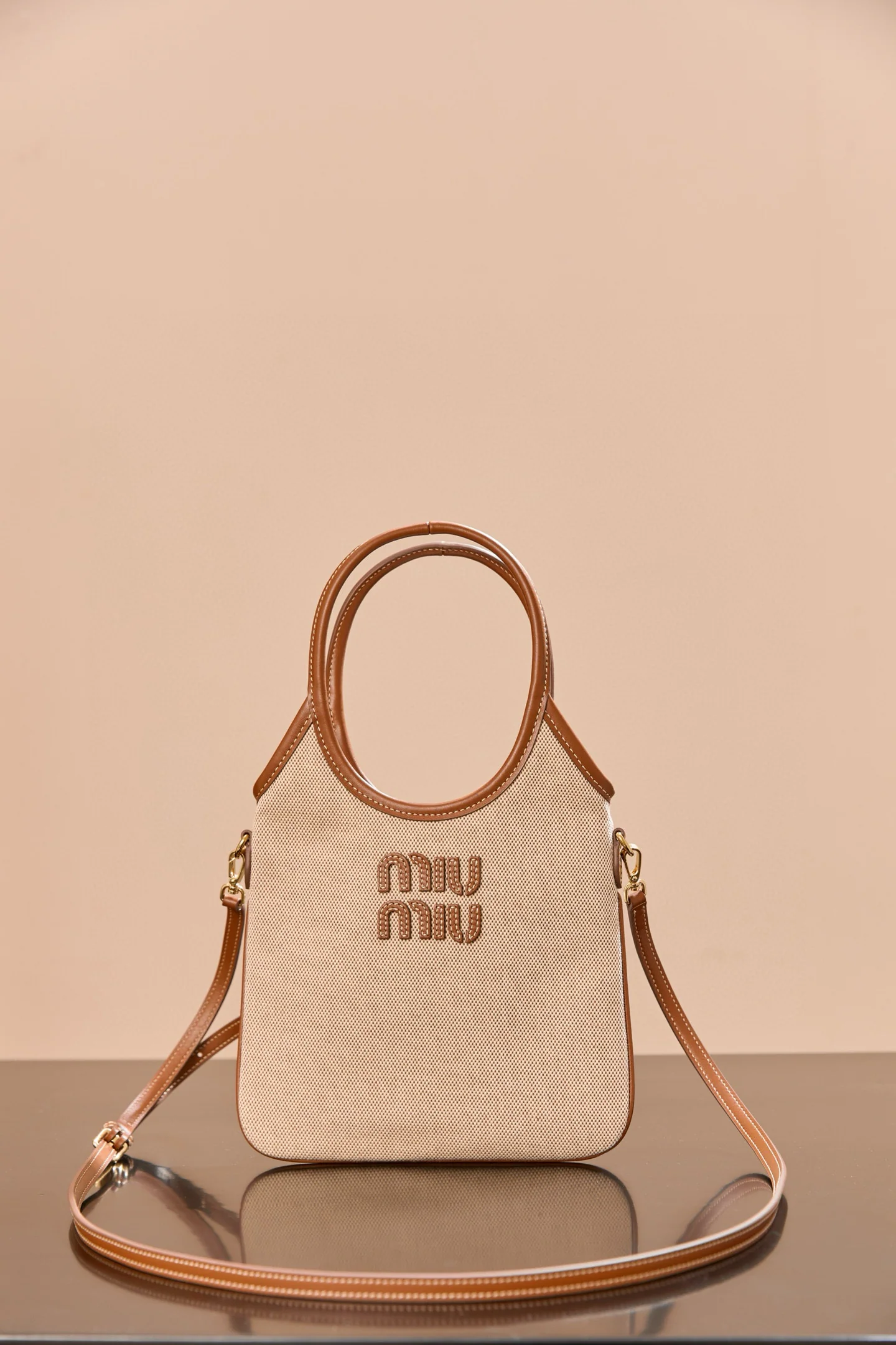 Сумка-шоппер Miu Miu-5ba281m650-??? Маленькая, из белого холста.