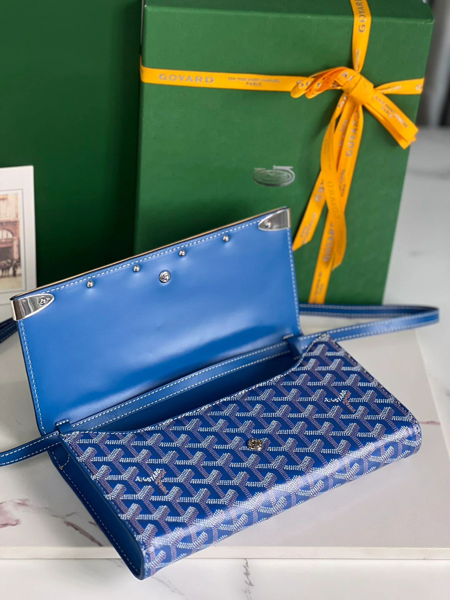 Клатч Goyard Monte Carlo, маленький, синий.