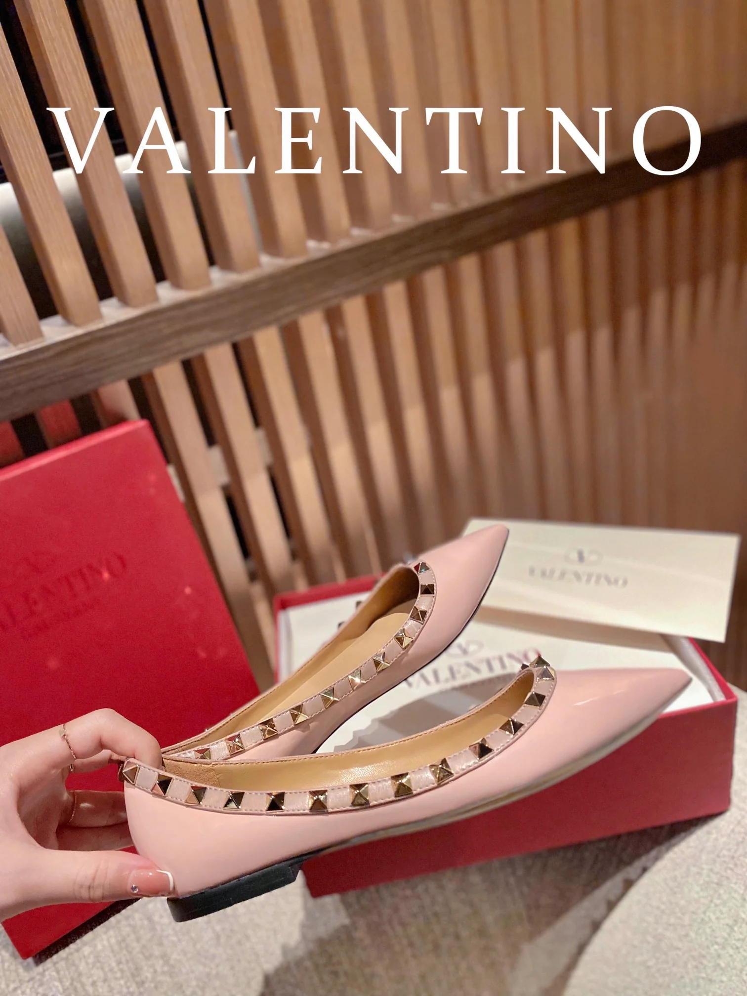 Классические балетки Valentino - розовые