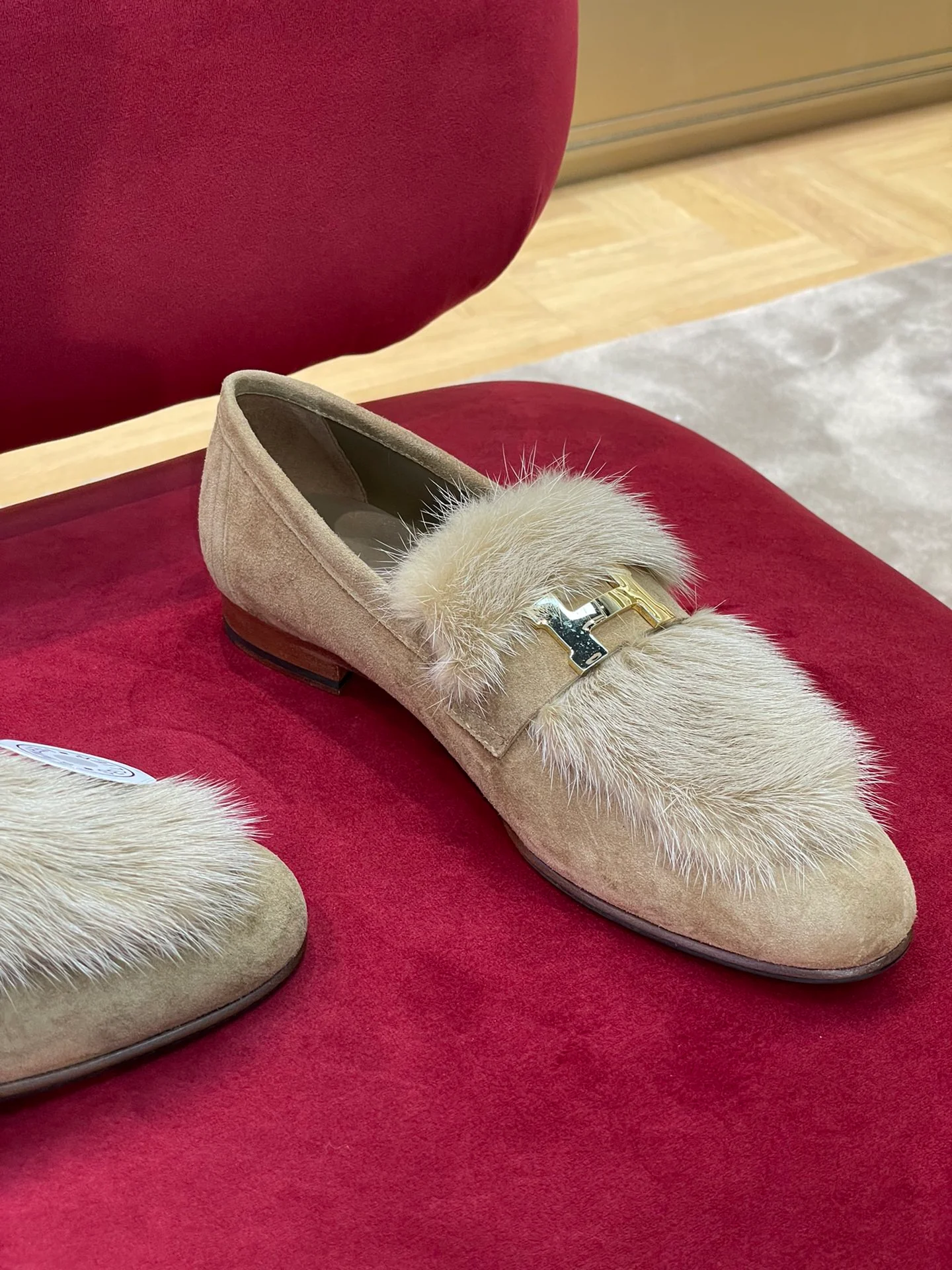 Классические лоферы Hermes из норки - 1