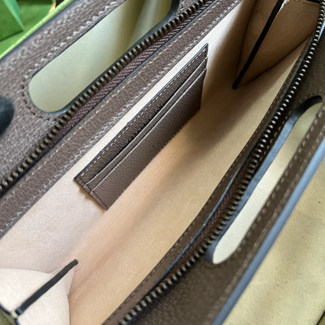 Мини-сумка Gucci Ophidia через плечо - 22 см (5х14х2,5 см) - Коричневая