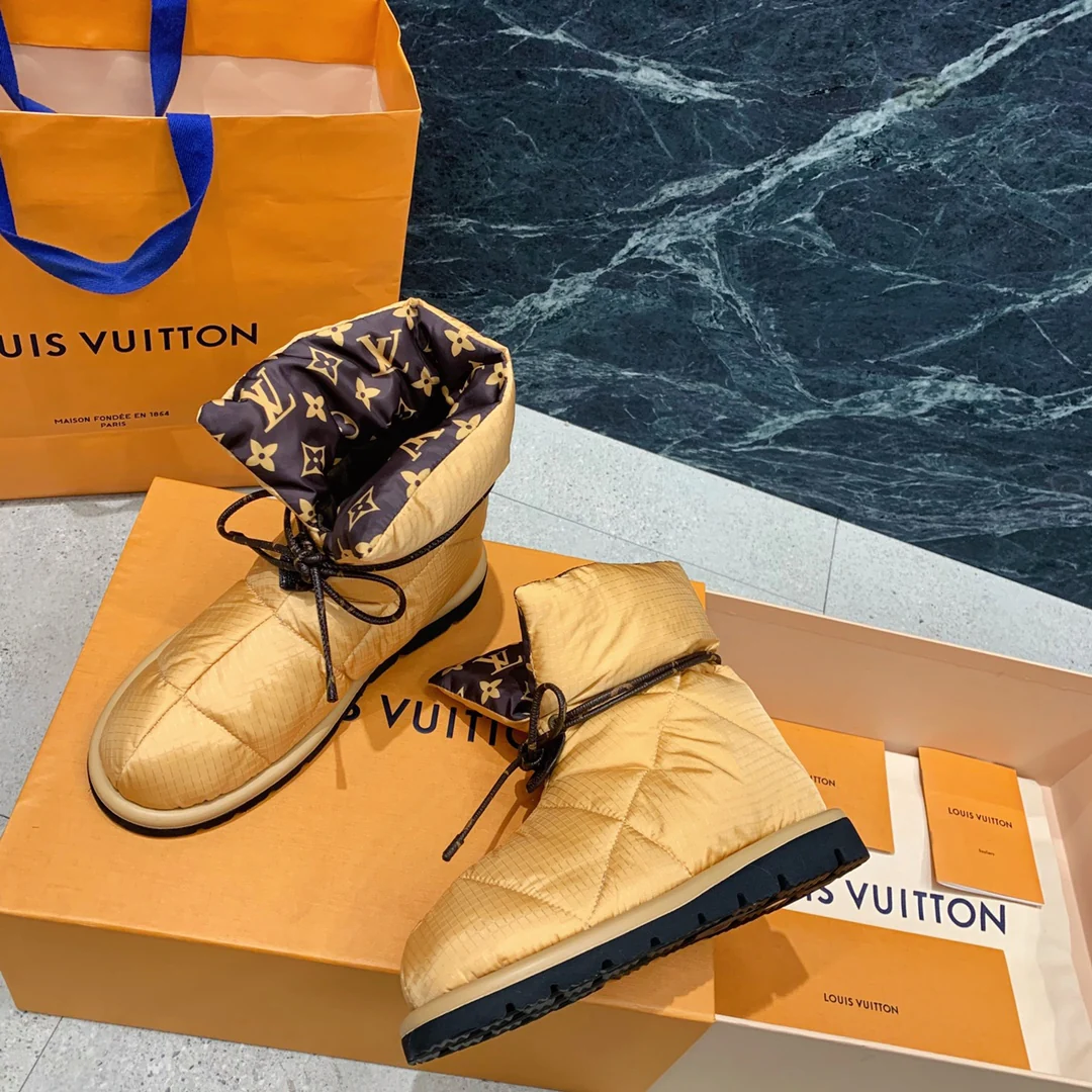 Снежные ботинки LV - коричневые