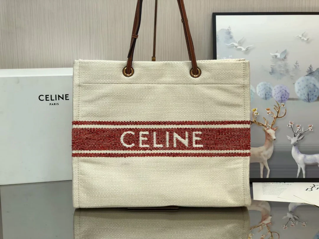 Квадратная сумка Celine Cabas Plein Soleil из ткани и кожи вагю - 1