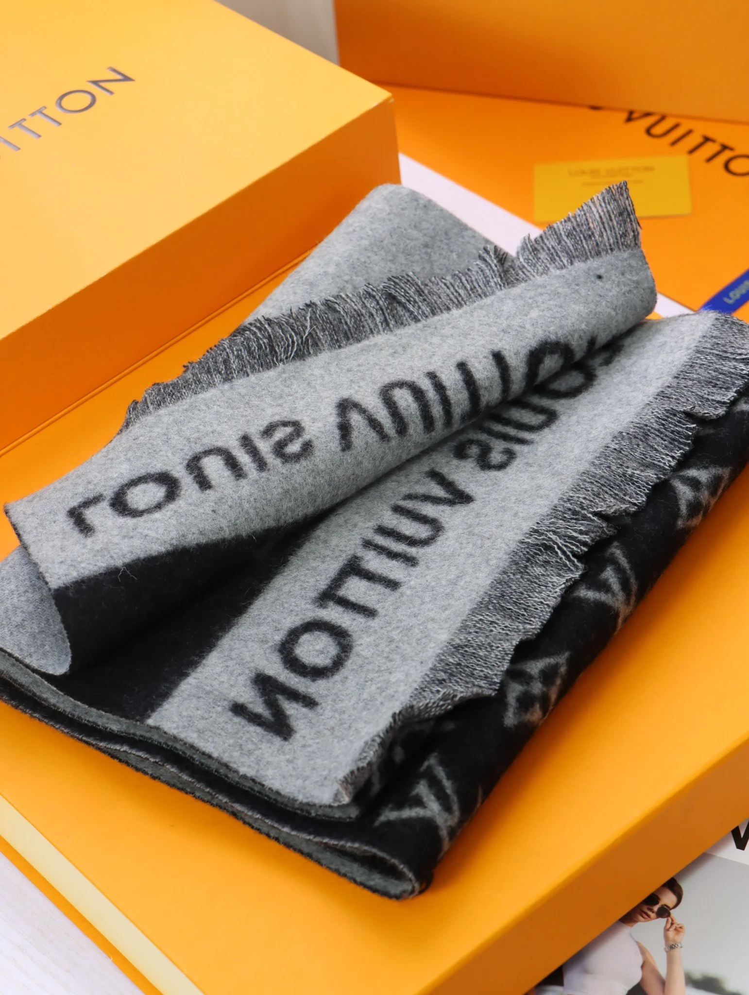 Классический мужской кашемировый шарф LV - 30 см - 180 см