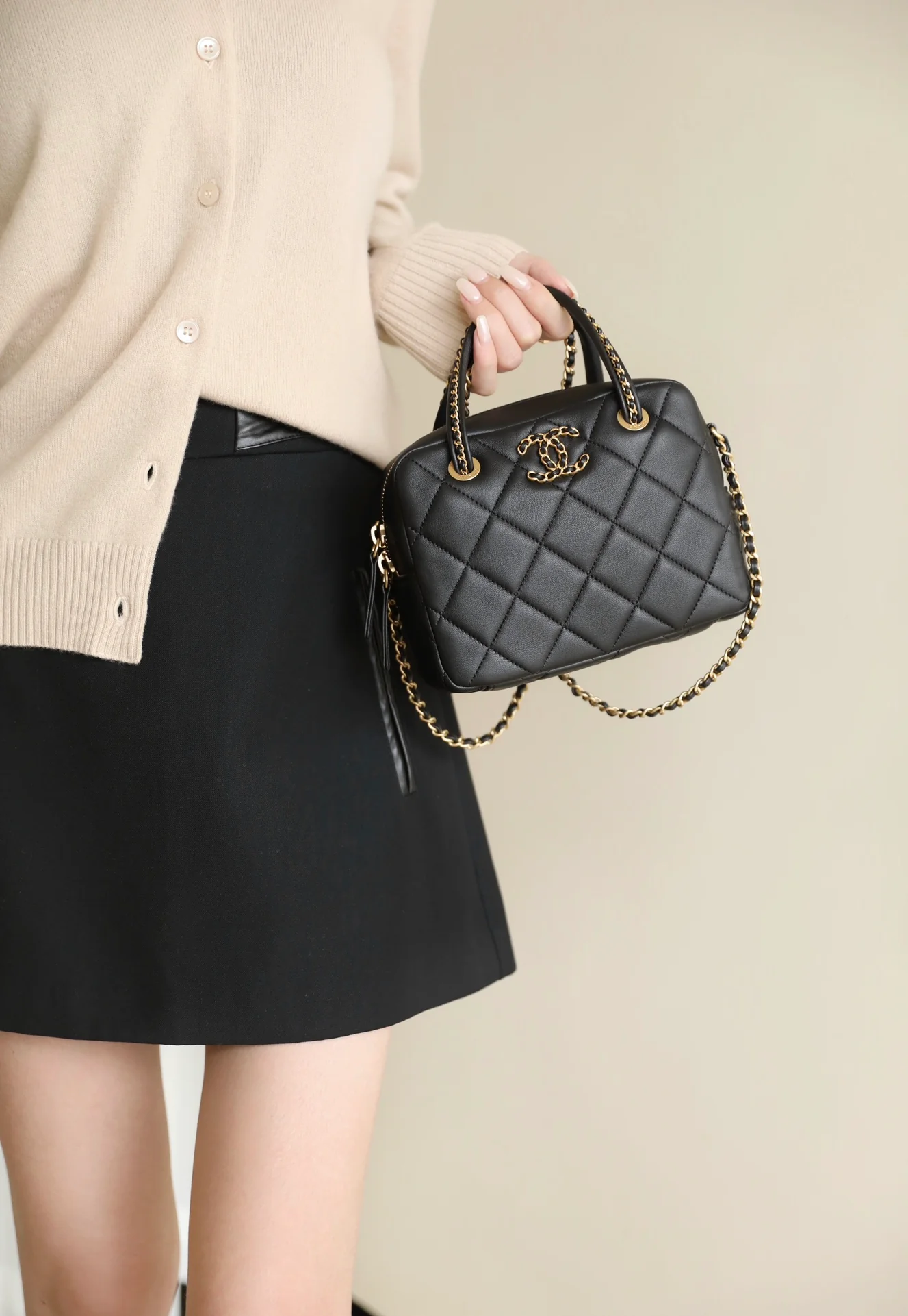 Сумка Chanel 25c - черная (19 см)