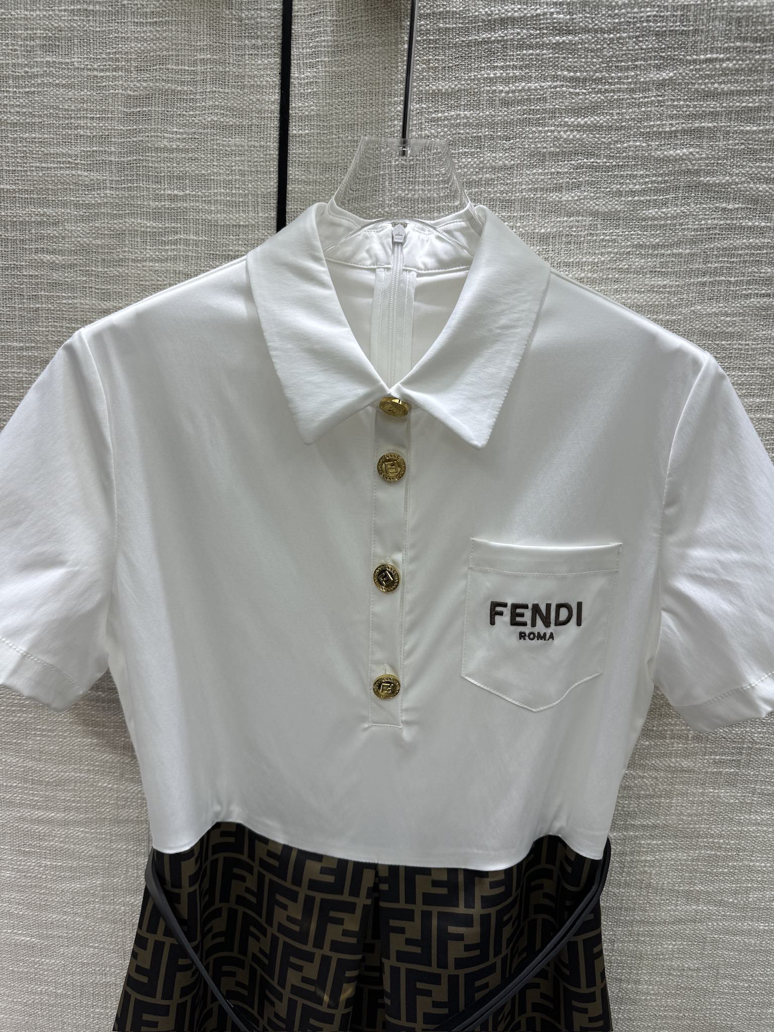 Платье-рубашка Fendi-2403 с двойной F-панелью