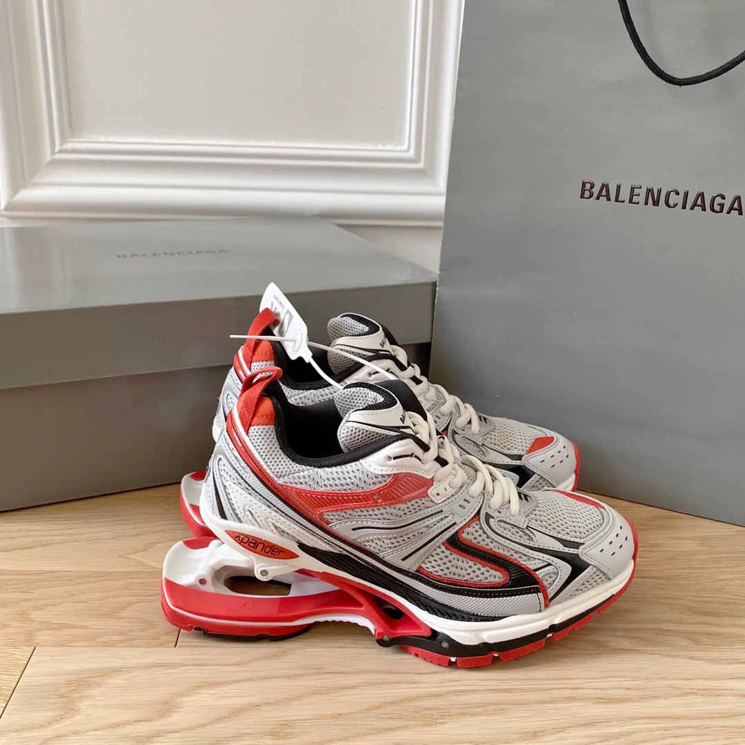 Кроссовки Balenciaga Retro Spring-Style Dad Shoes - серые и красные