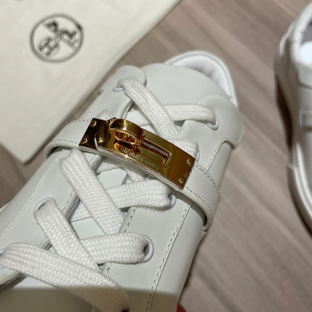 Hermes - Новейшие белые кроссовки Kelly Buckle - Мужские - 1