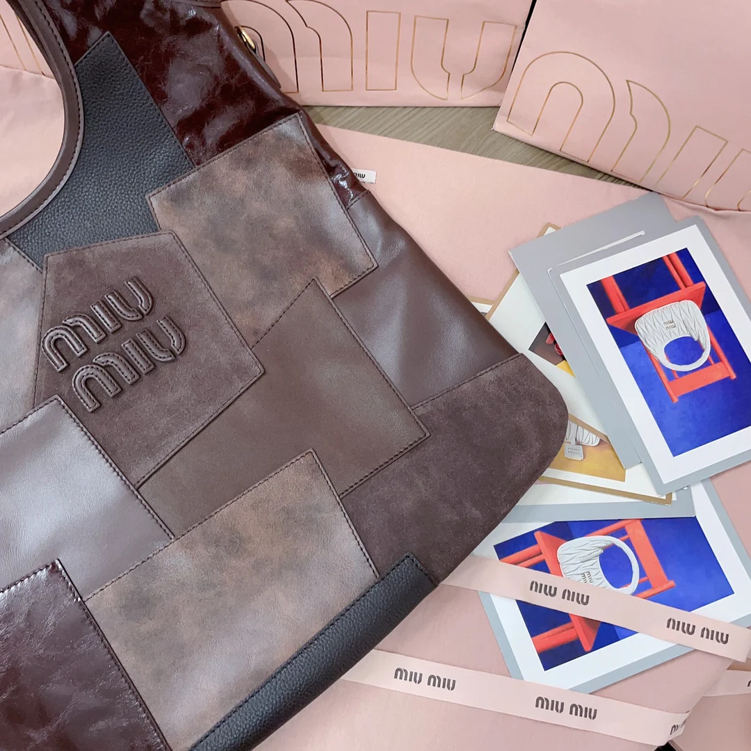 Сумка-тоут Miu Miu 5bg231 Isetan Limited Edition - Большая - Кожа и коричневая отделка