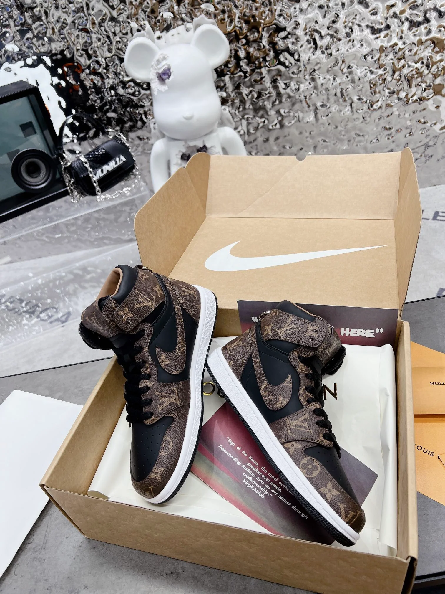 Баскетбольные кроссовки LV Nike Air Jordan 1 Low AJ1 - Унисекс - Коричневые